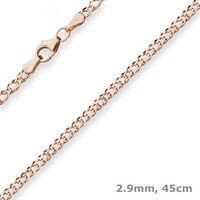 2,9Mm Zwillingspanzerkette Collier Halskette Aus 585 Gold Rotgold 45Cm