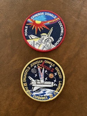 Vintage/Actual NASA Space Shuttle STS-56 & STS- 67 4'' Embroidered Crew Patches