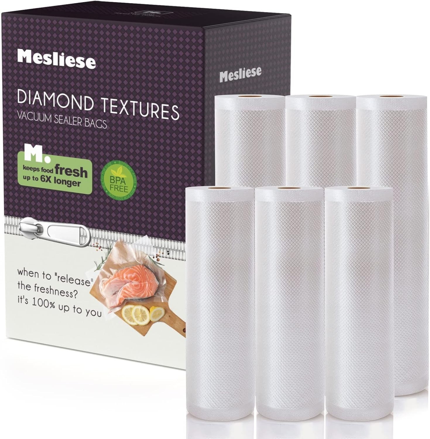 Mesliese Vacuum Sealer Bags Rolls 11x16 & 8x16 3 Pack Custom Fit