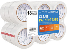 18 Rolls Clear Packing Tape, Heavy Duty Packaging Tape Ultra Thick 3.2Mil