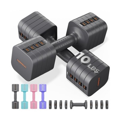 FEIERDUN 5-in-1 Adjustable Dumbbell Set of 2, 12LBS/20LBS Hand Weig... Fast Ship