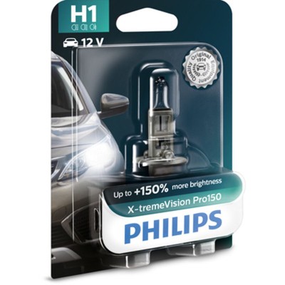 Glühlampe Halogen PHILIPS H1 X-tremeVision Pro150 12V, 55W, 1 Stück [L]