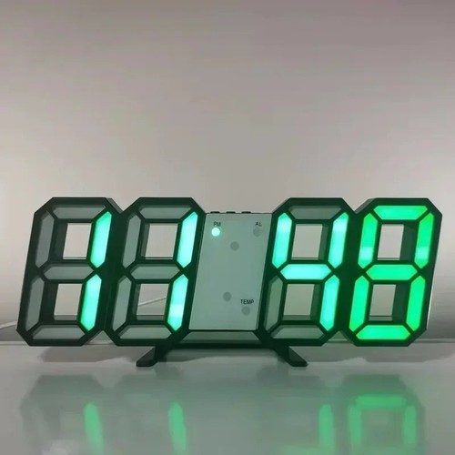 3D LED Digital Alarm Clock Wall Desk Time Date Temperature Display Home Office - Picture 12 of 21