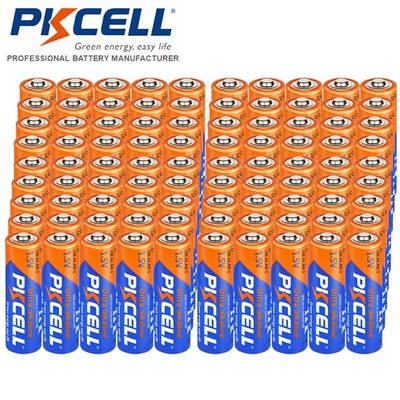 100Pcs Alkaline AA Batteries 1.5V LR6 AM3 LR91 MX1500 Double A Cell for Mouse