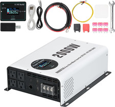 2000W Pure Sine Wave Power Inverter DC 12V to AC 120V Converter with LCD Display