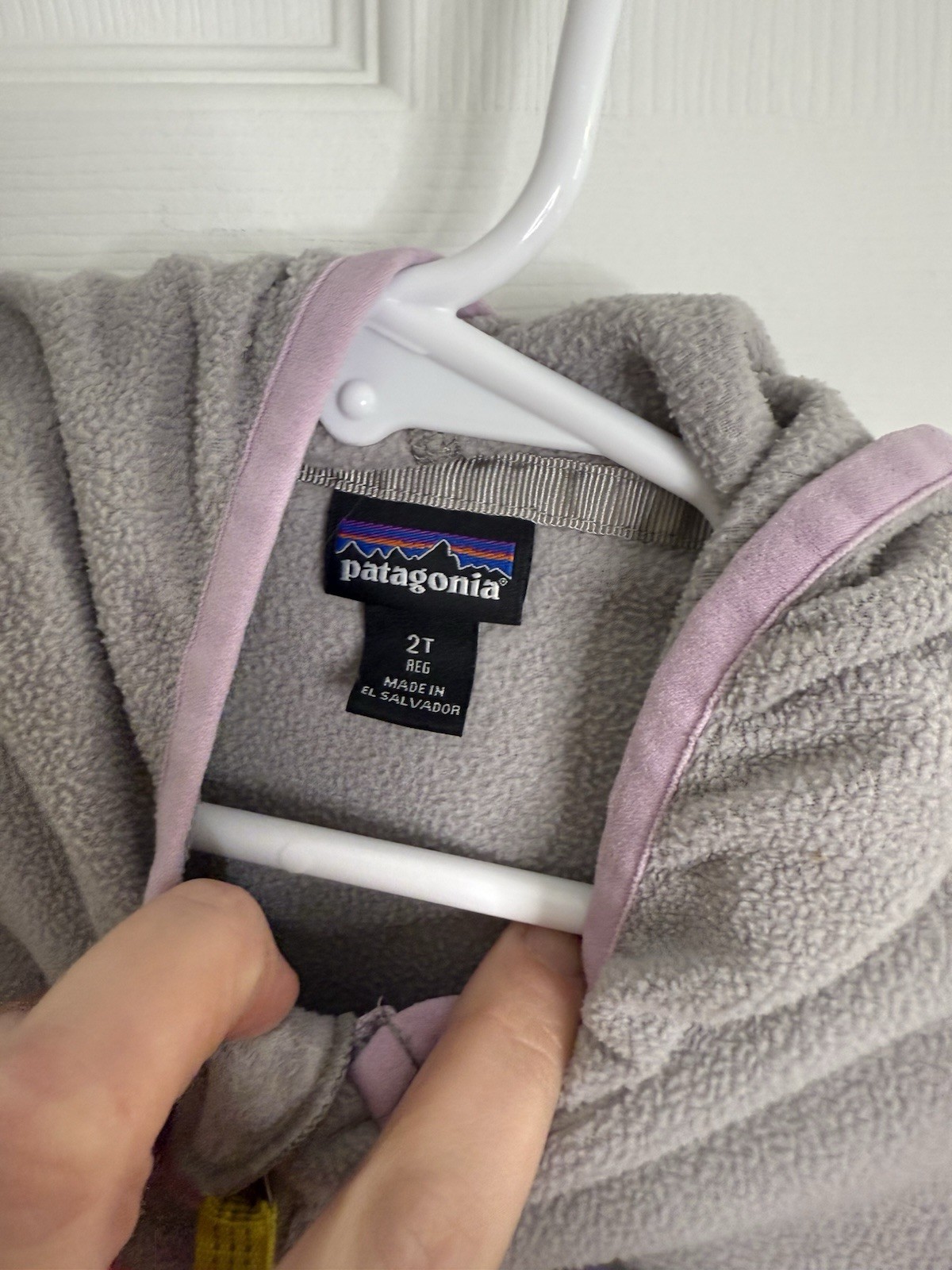 Patagonia Girl Pink and Gray Baby Micro D Snap-T Fleece Zip Jacket Size 2T thumbnail 2