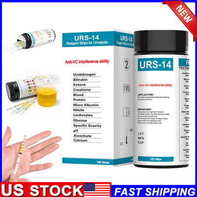 100PCS/Box URS-14 PH Reagent Strip Urinalysis Urine Analysis PH Test Strip USA