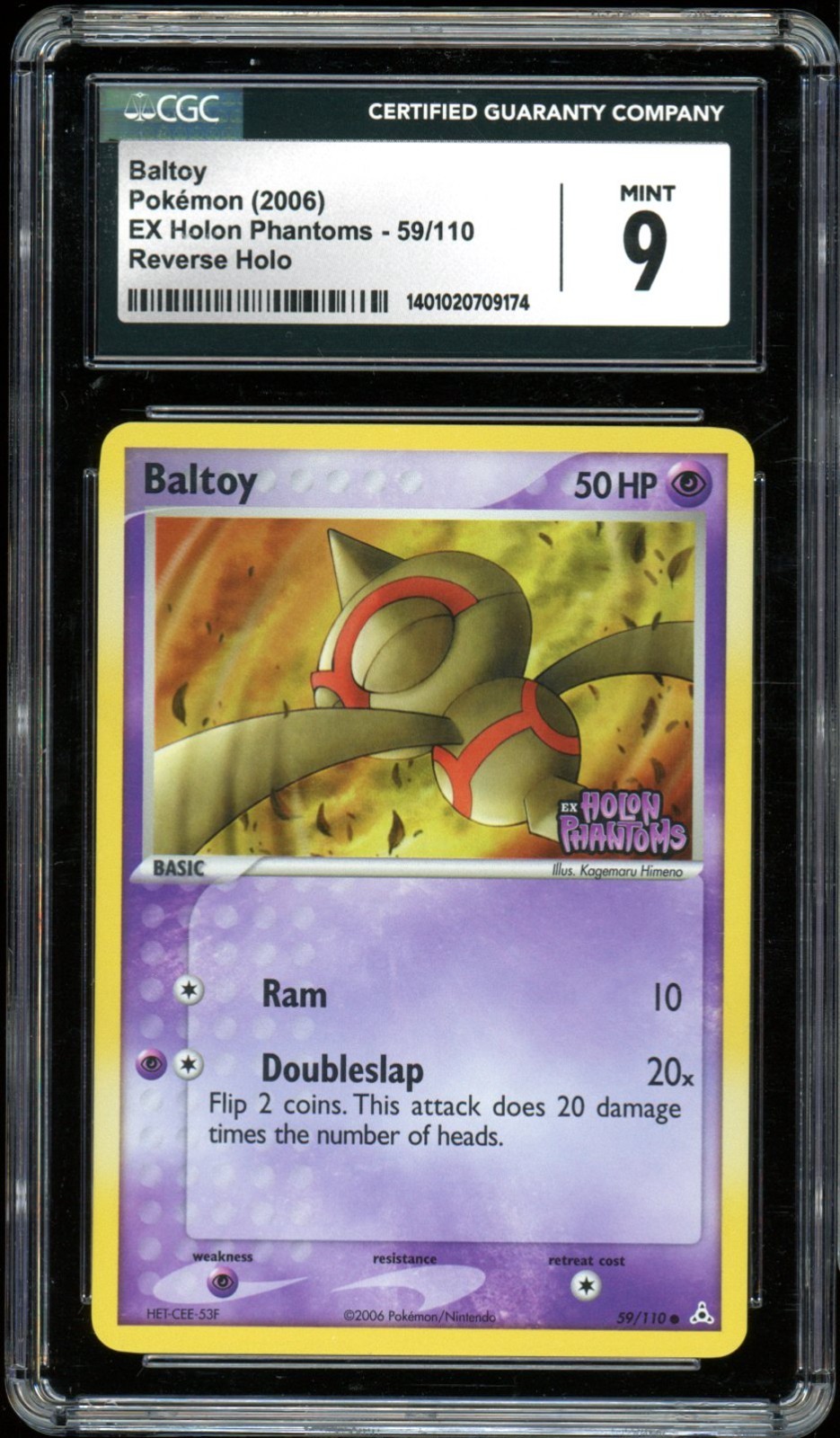 2006 Pokemon Holon Phantoms #59 Baltoy Reverse Holo CGC 9 Mint