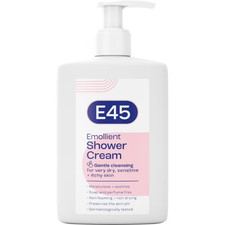 E45 Emollient Shower Cream 250ml | For Very Dry & Sensitive Skin Fragrance Free