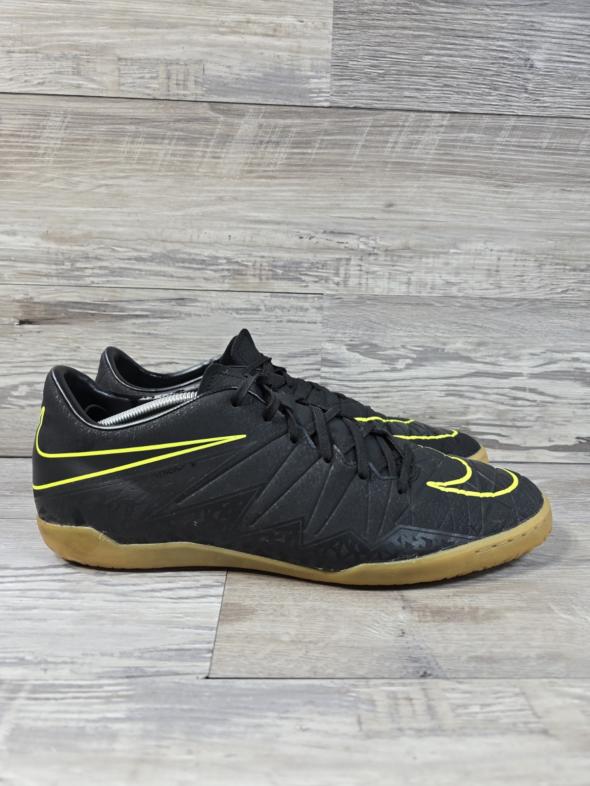 Nike Hypervenom Phelon II IC Black Volt Soccer Cleats Mens Size 13