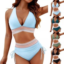 Damen hohe Taille Bikini Sets Bauch Kontrolle...