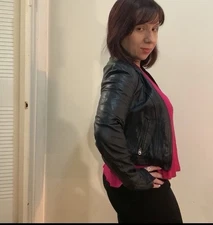 A/X Armani Exchange 100% Black Sheep Leather Jacket BRAND NEW WITH TAGS