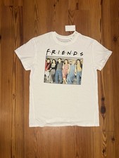 Friends Tv Show White Graphic Tee Colored Cast Design Small NWT