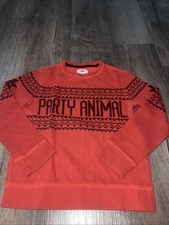 Old Navy Party Animal Ugly Christmas Sweater Kids Size M/8 Long Sleeve Top EUC