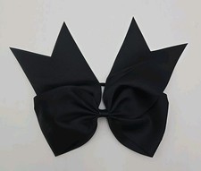 NEW "BLACK" Cheer Bow Pony Tail 3 Inch Ribbon Girls Hair Bows Cheerleading Dance