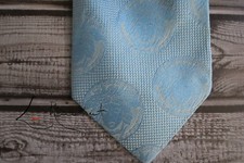 Gianni Versace large Medusa head Blue aqua textured silk dress tie