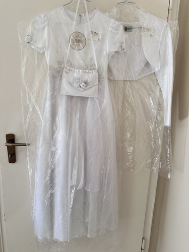 tolles Kommunion Kleid in weiß Größe 140 mit Bolero - Bild 4 von 11