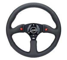 Nrg Rst-023d-r 350mm 2.5deep Dish Sport Leather Reinforced Steering Wheel Black