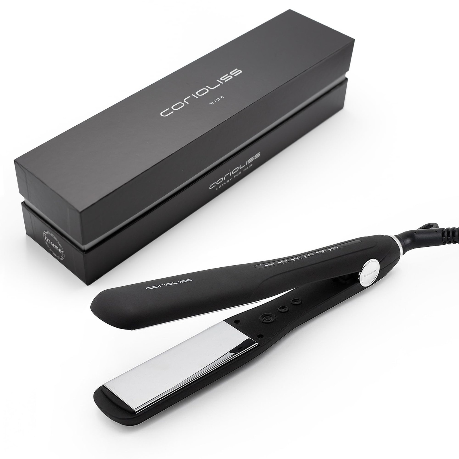 Corioliss WIDE | Piastre per capelli Professionale Larghe | Titanio | (e7f)