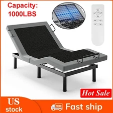 Upgraded Metal Bed Base Adjustable Bed Frame Electric Remote Quiet Motor Twin XL