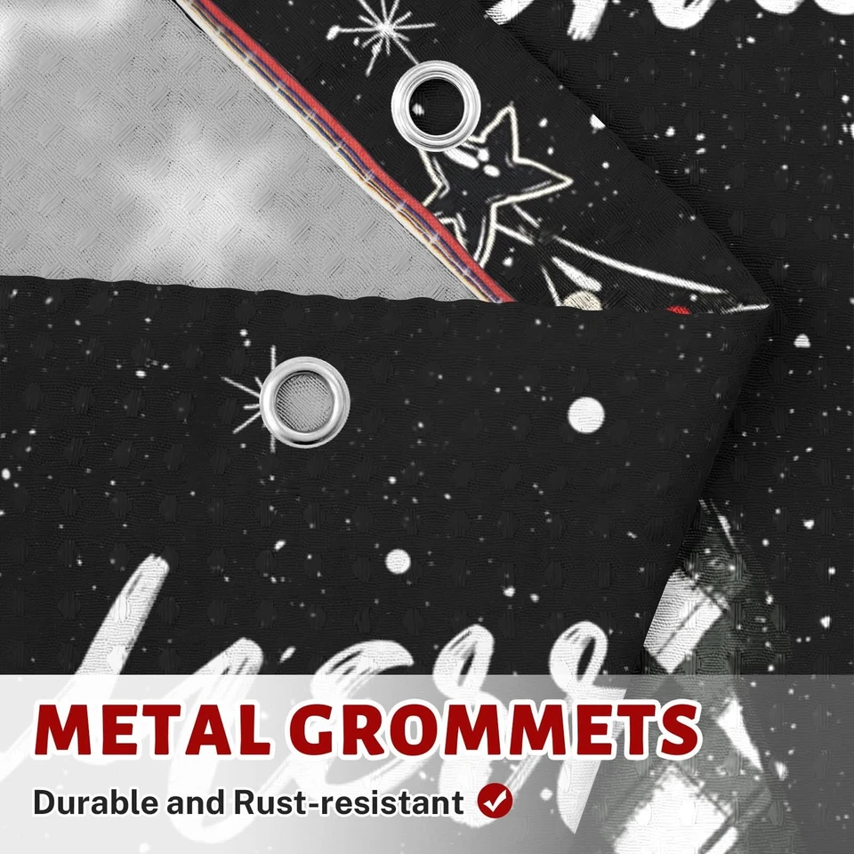 Christmas Trees Snowflakes Shower Curtain with Matching Window Curtains Set, ... - Image 3 of 4