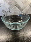 Pyrex Glass Ribbed Mixing Bowl Aqua Green Tint 10 Cup 2.5 L  Made In USA