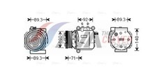 AVA Clever Choice Kompressor Klimaanlage SBAK053 für SAAB YS3D 12V Turbo