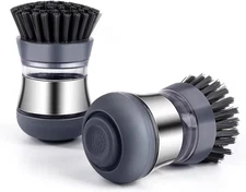 Stainless Steel Kitchen Soap Dispensing Dish Scrubber - Palm Brush for House ...