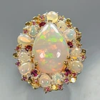 Super Top AA 7 ct+ Natural Opal Ring 925 Sterling Silver Size 7.25 /R483251