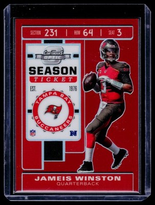 Jameis Winston 2019 Panini Contenders Optic Red #74 SN Tampa Bay Buccaneers