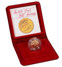 1980 Proof Gold Half Sovereign 22 Carat Boxed Collectible Coin