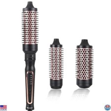 3-in-1 Thermal Brush Set, Heated Round Brush, Curling Iron, 5 Temp Settings