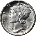 1935-P Mercury Dime PCGS MS65 FB Blazing White Gem Superb Eye Appeal