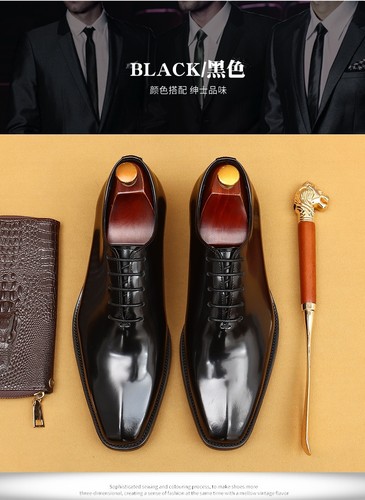 Mens Shoes New Genuine Leather British Pointed Toe Business Work Oxford Shoes Sz - Picture 9 of 26