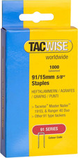 Tacwise 0283 Type 91 / 15 Mm Galvanised Narrow Crown Staples, Pack of 1