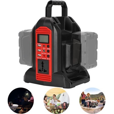 2-Ports 230V Mobile Power Inverter Portable Converter for Milwaukee 18v Battery