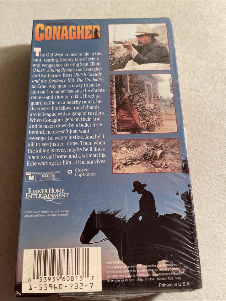 Louis L'Amour's Conagher VHS Tape 1991 Movie - Image 2 of 3