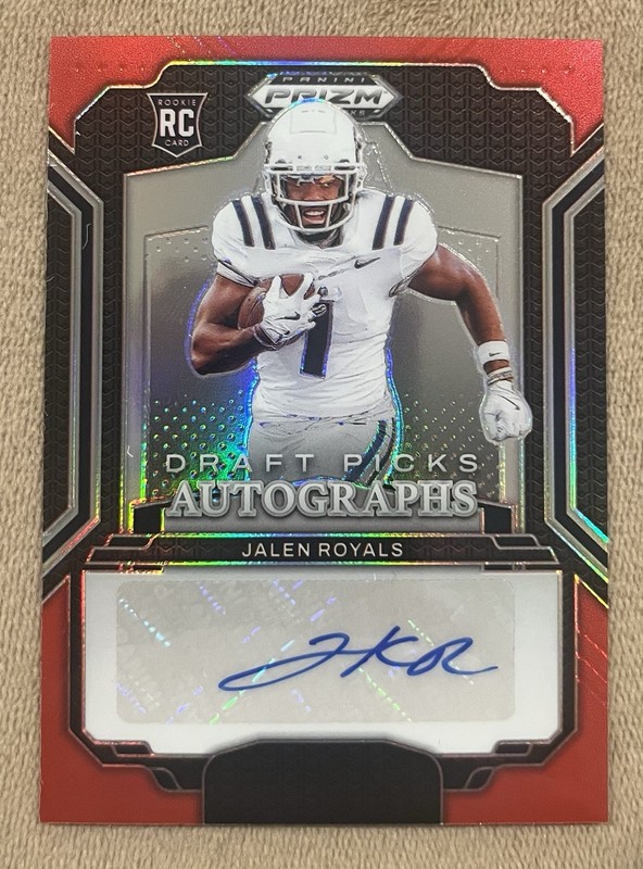 2025 Panini Prizm Draft Picks Auto Jalen Royals Red Prizm /399 (AU, RC)