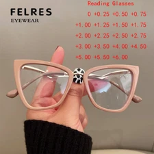 Women Cat Eye Blue Light Blocking Reading Glasses Clear Lens Large Frame Glasses