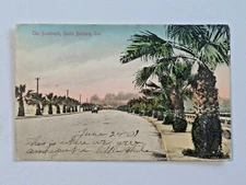 The Boulevard, Santa Barbara California 1909 Postcard 6654