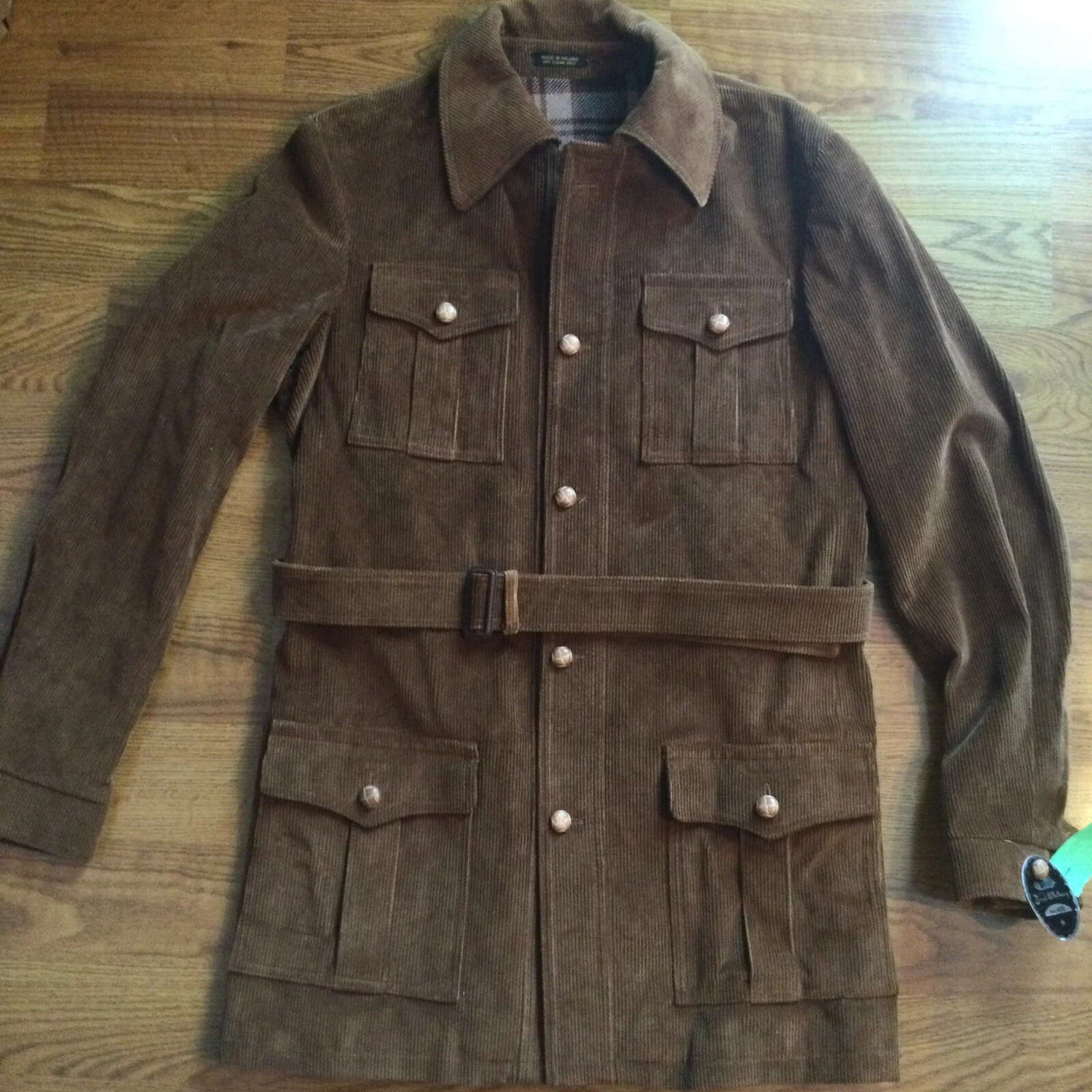 NWT Vintage 70s Brad Whitney Wide Corduroy Jacket Brown W/Belt RARE NEW!! - product detail image 1