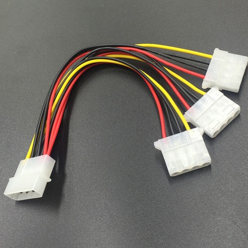 IDE Power Cables 4 Pin Molex Male To 3 Port Molex Female Power Supply Splitter - Afbeelding 7 van 14