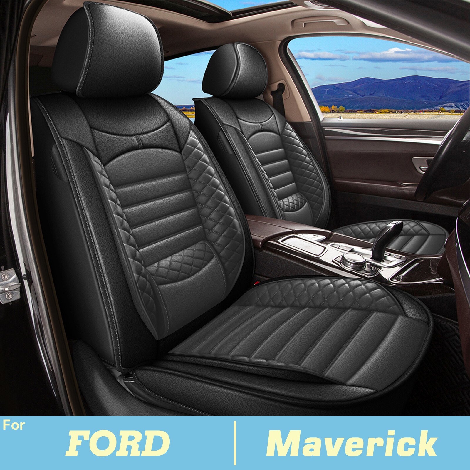 For FORD Maverick 2022-2024 Car 5-Seat Cover Breathable Protector PU Leather Pad