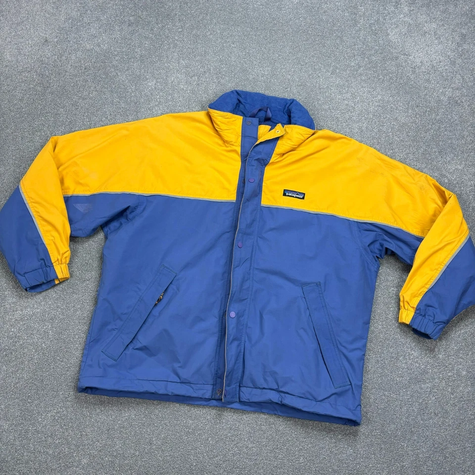 Chaqueta Patagonia Niños Extra Grande Azul Bomber Forrado Rompevientos Abrigo Juvenil Foto 2 de 4