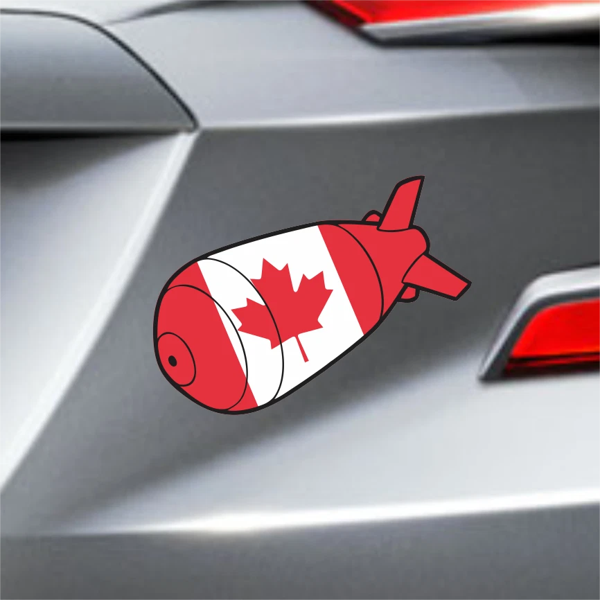 Canadian Flag F Bomb Bumper Sticker Vinyl Window Decal Canada Maple Leaf Sticker - Image 2 of 2