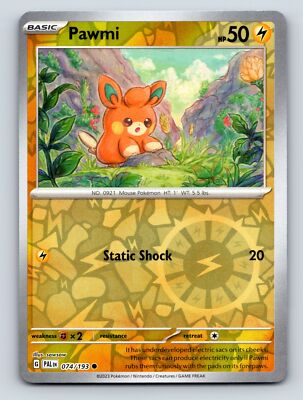 ★pokomi様 Basic Pawmi HP 50 Static Shock Attack Electric Type Card Yellow