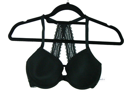 NEW Auden The Ace Bra Black Demi Lightly Lined Wire Lace Racerback Several Sizes