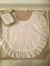 New Hallmark White Christening Baptism A Baby So Blessed White Bib