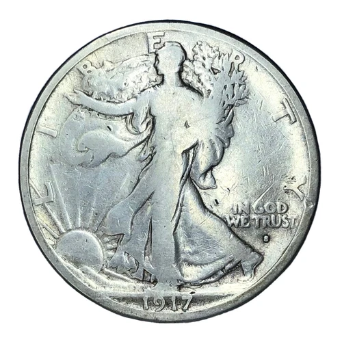 1917-S 50C Walking Liberty Half Dollar VG Details #
