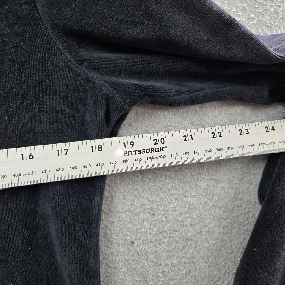 Chaqueta de mujer Rocawear pequeña de terciopelo negro con capucha logotipo pedrería Y2K Foto 4 de 4